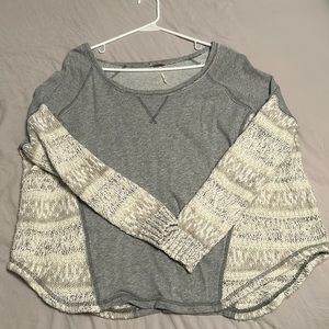 Free people gray and white sweater